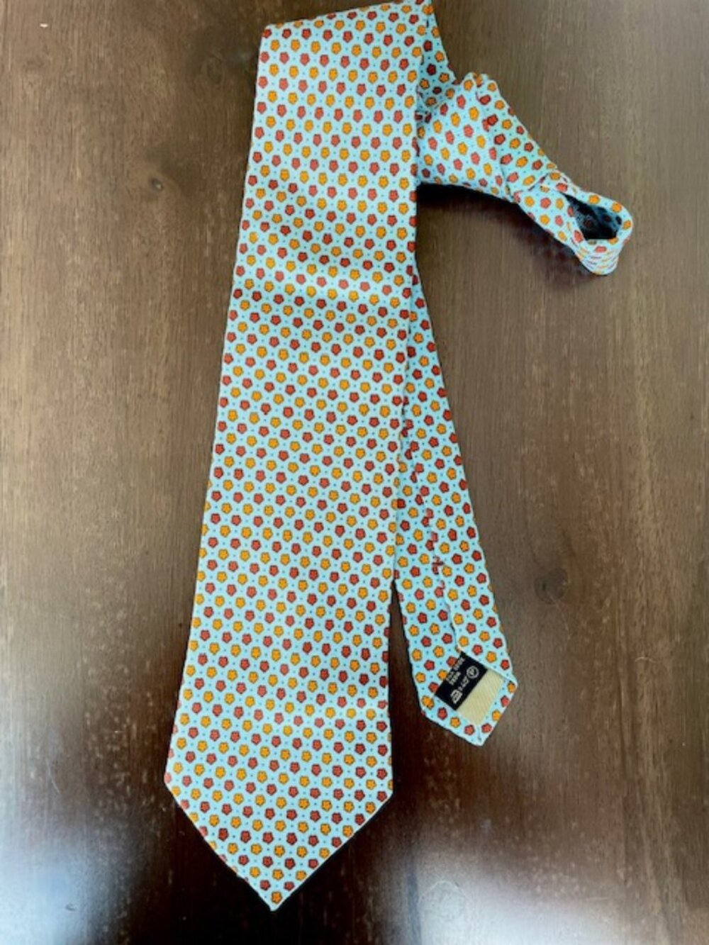 ERMENEGILDO ZEGNA Silk Tie Floral 100% Silk Necktie Blue Made in Italy 4"